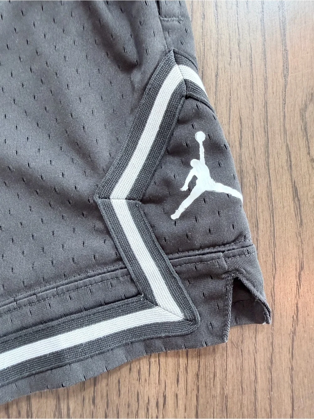 Air Jordan Youth 4-5T Black Mesh Kids Shorts with White Trim